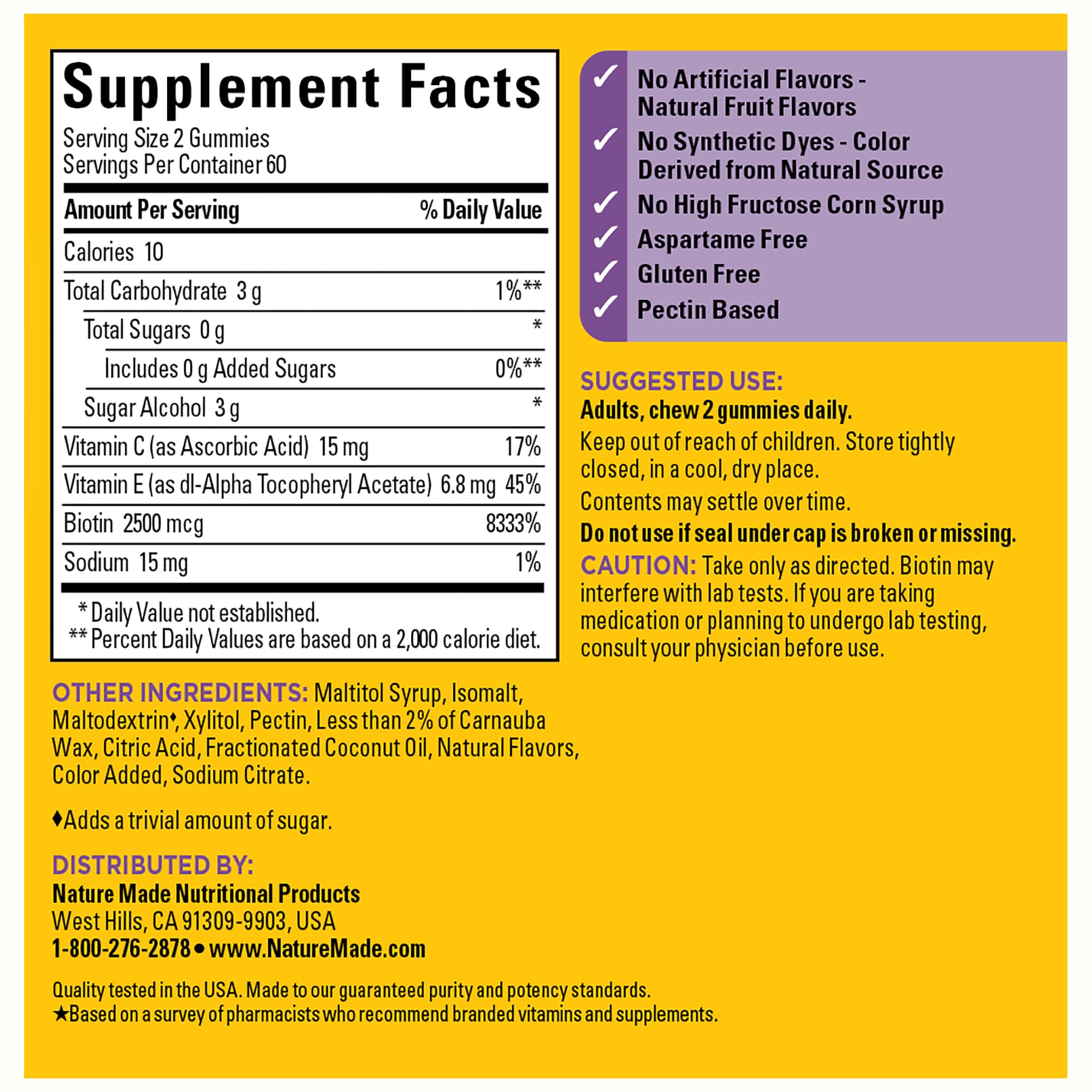 Vitamin E 6.8 mg per serving label