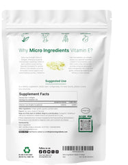 Close-up of vitamin E softgels showing dl-alpha tocopherol acetate