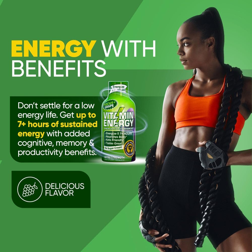 Vitamin Energy 24-pack on shelf suggests long lasting energy options