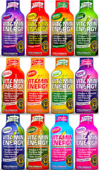 Vitamin Energy 260mg natural caffeine bottle highlighting sustained energy and focus.