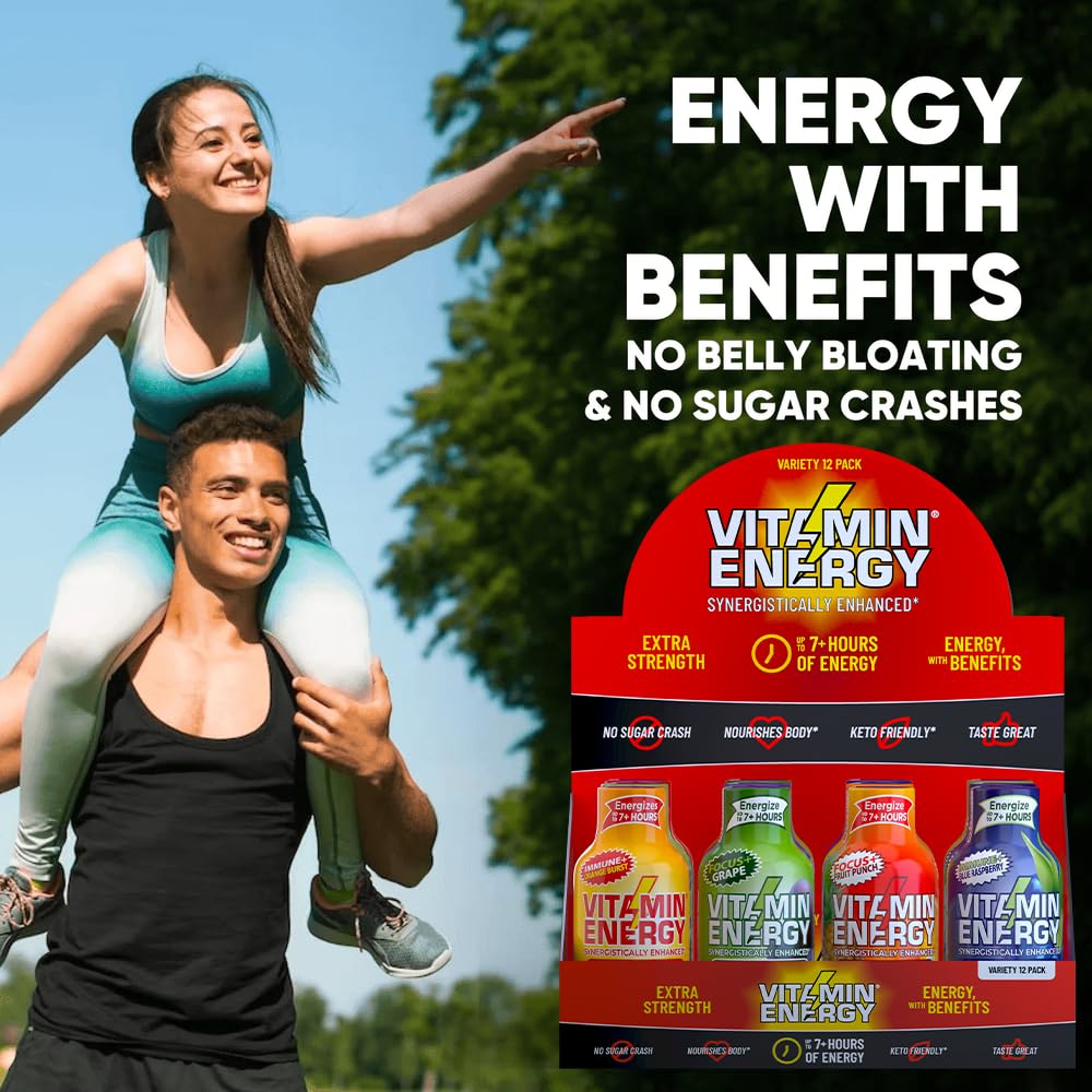 Vitamin Energy B-vitamins bottle boosts metabolism and energy conversion.
