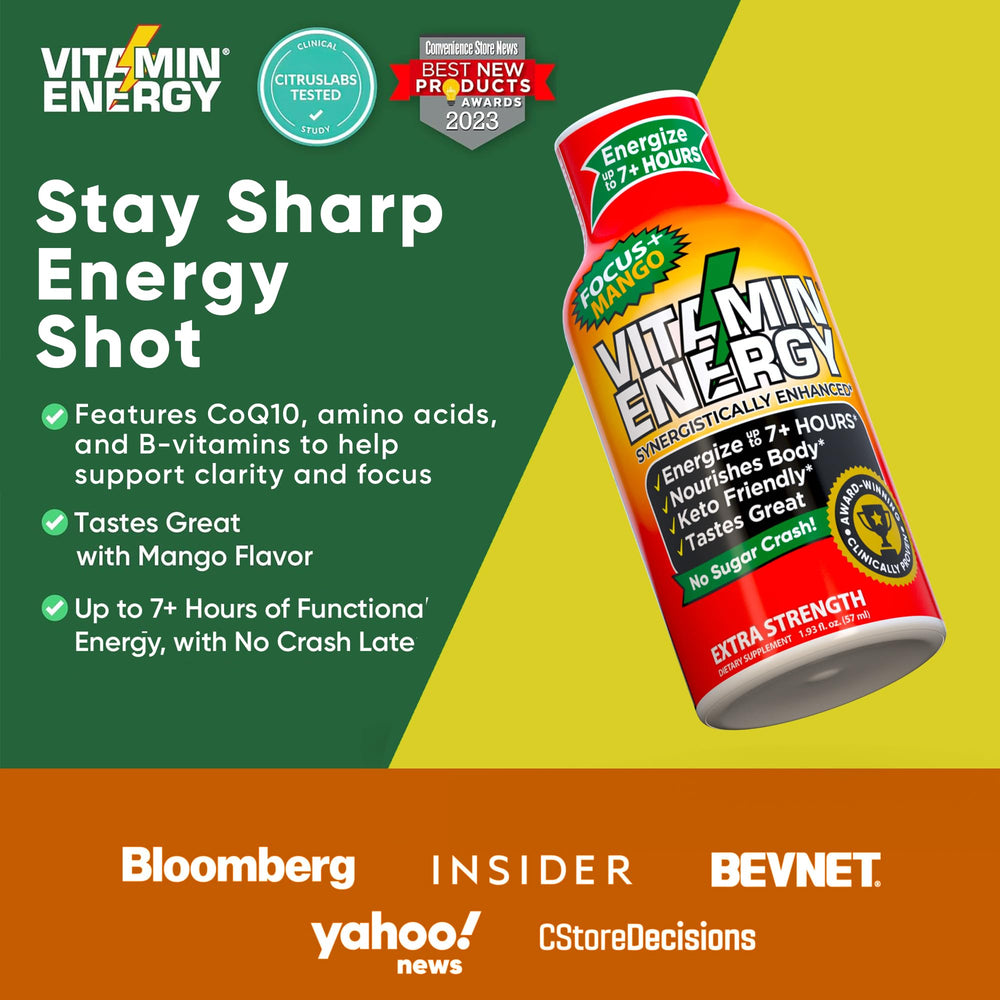 Vitamin Energy shot with zero sugar appeals to keto-friendly lifestyles.