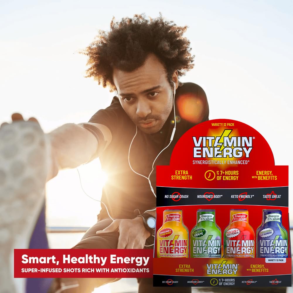 Vitamin Energy Focus Plus bottle showcasing L-Theanine CoQ10 for mental clarity.