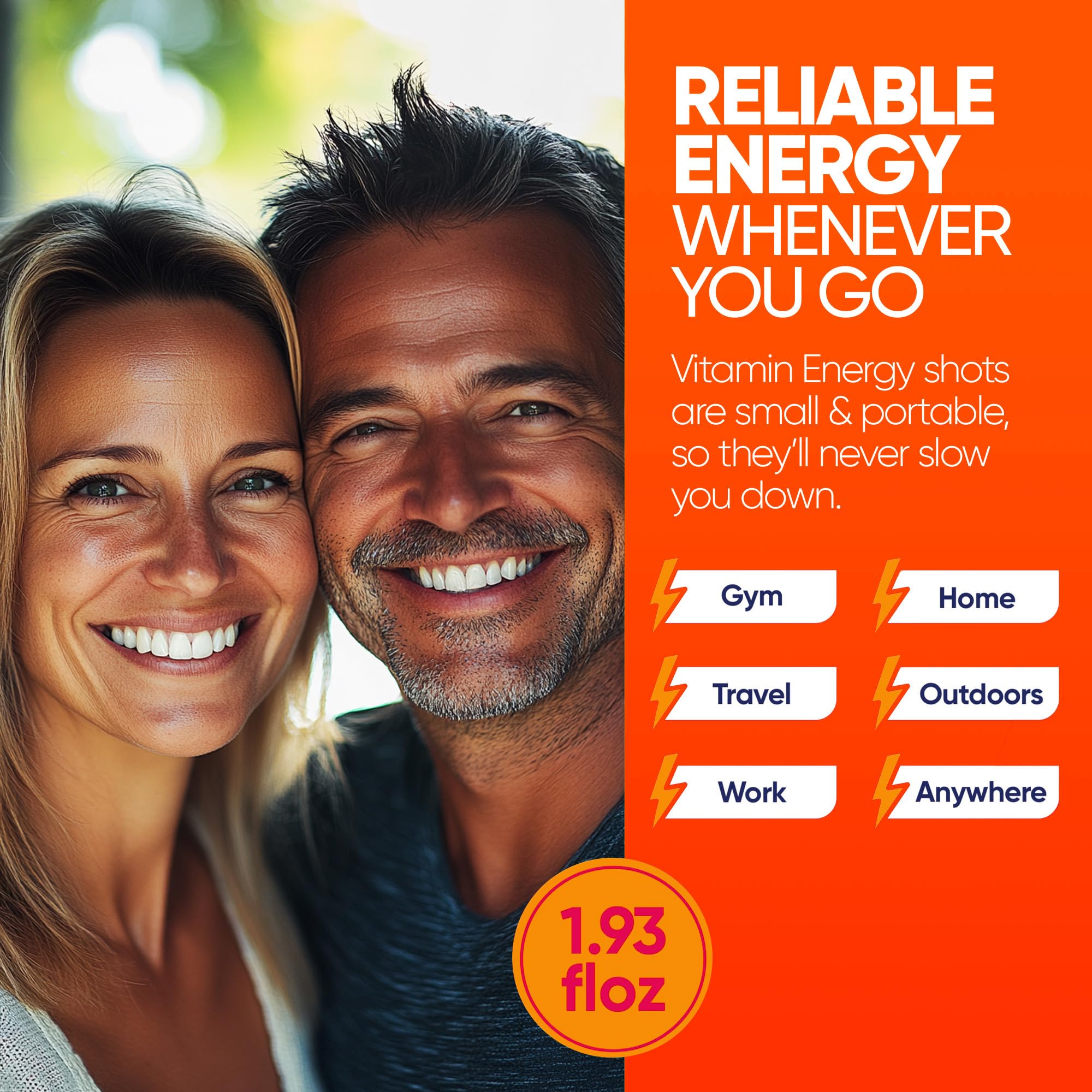 Vitamin Energy Focus+ Mango label shows B-vitamins and zero sugar.