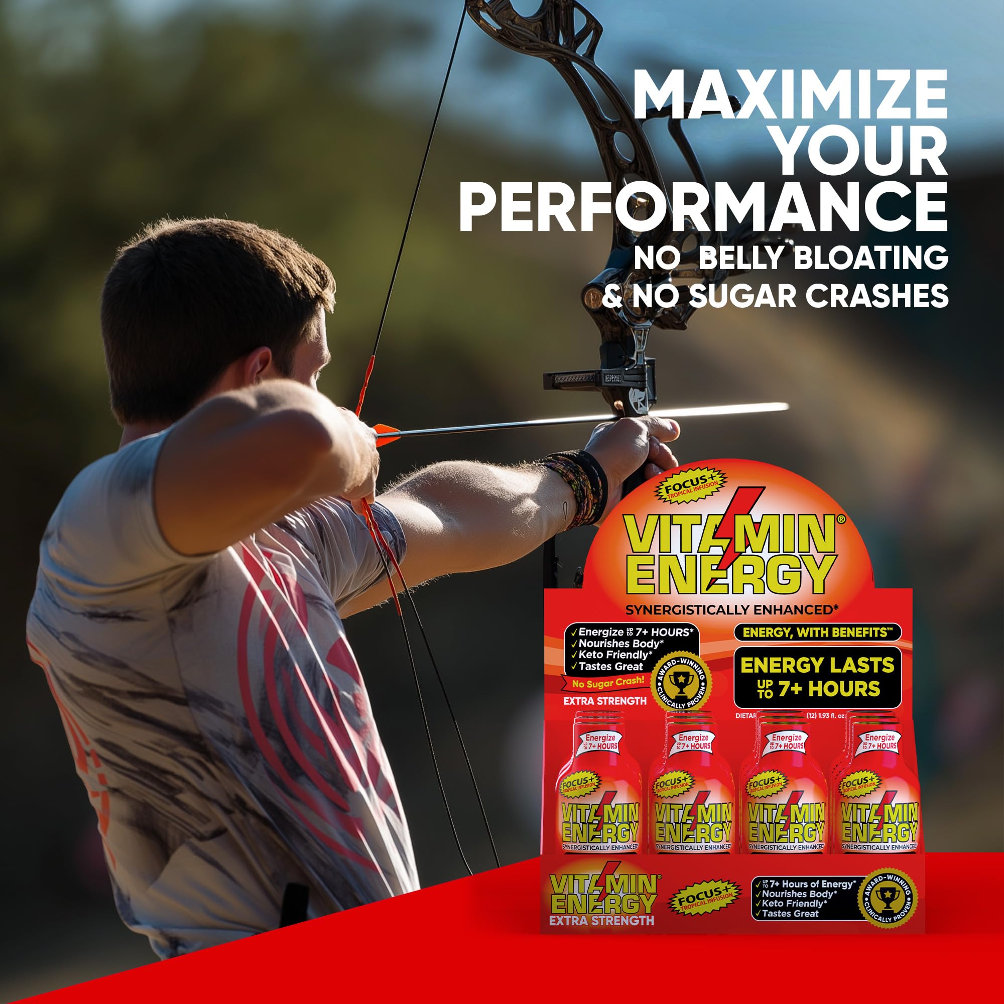 Vitamin Energy Focus+ Tropical Infusion branded pack displayed for easy storage.