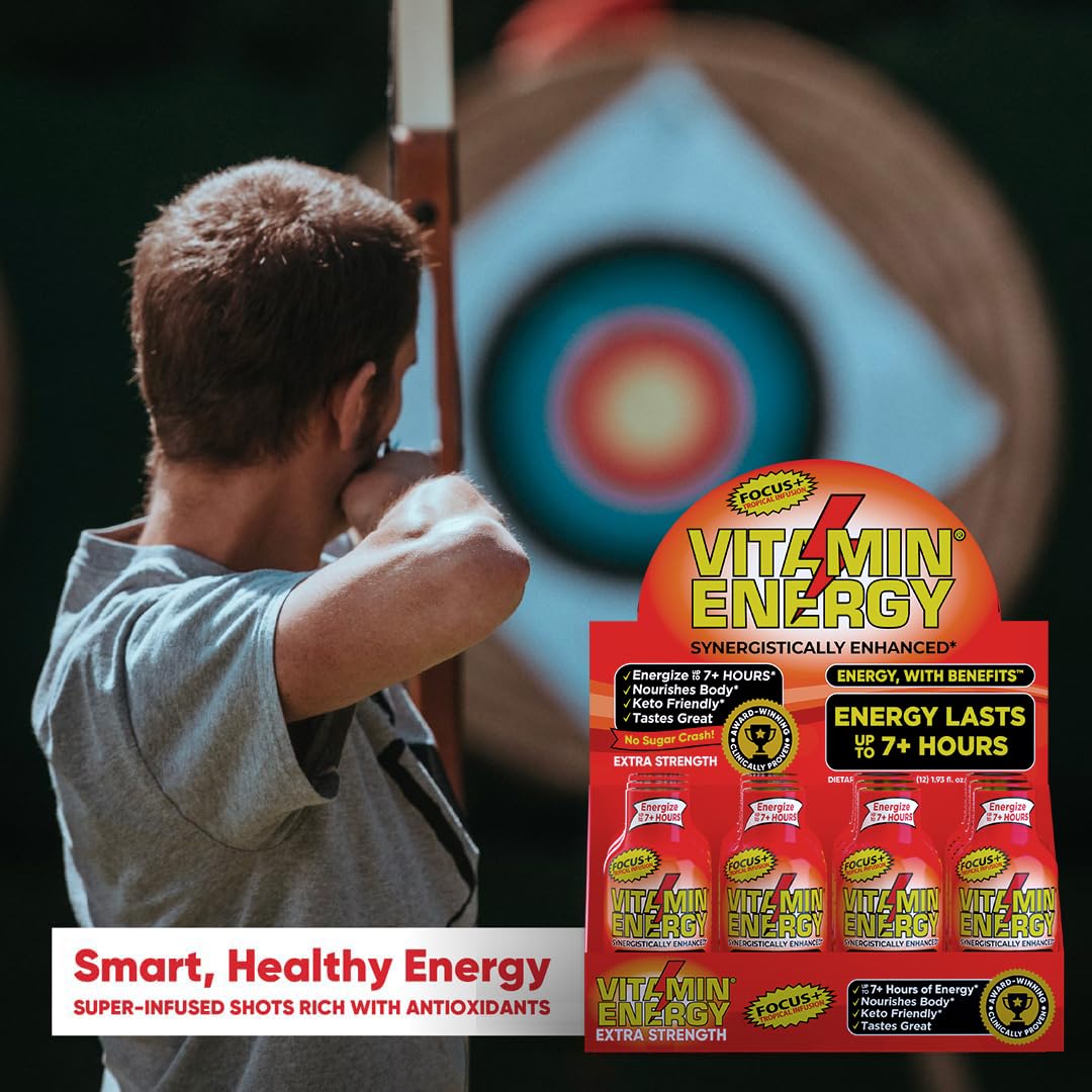 Vitamin Energy Focus+ Tropical Infusion ingredients panel suggests caffeine and vitamins synergy.