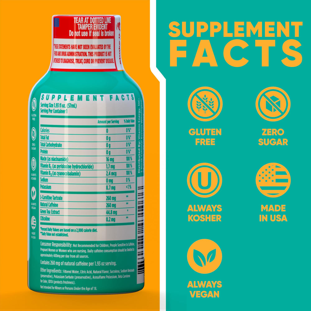 Single Vitamin Energy Immune+ Pineapple Punch shot bottle