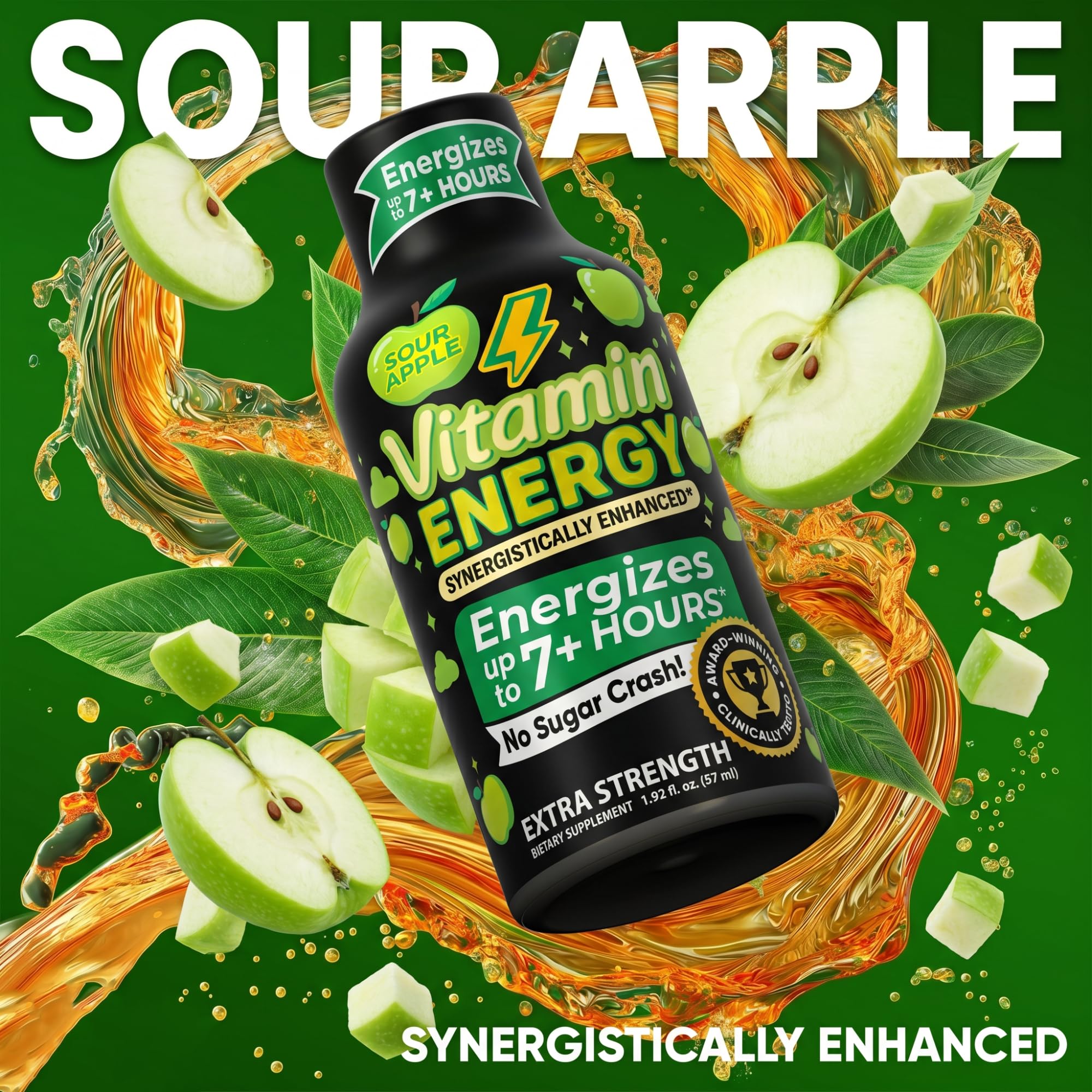 Vitamin Energy Workout+ Sour Apple shot being poured for a gym session