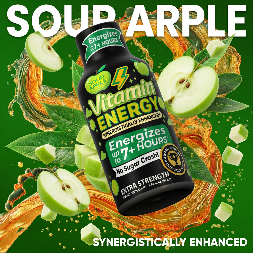 Vitamin Energy Workout+ Sour Apple shot being poured for a gym session