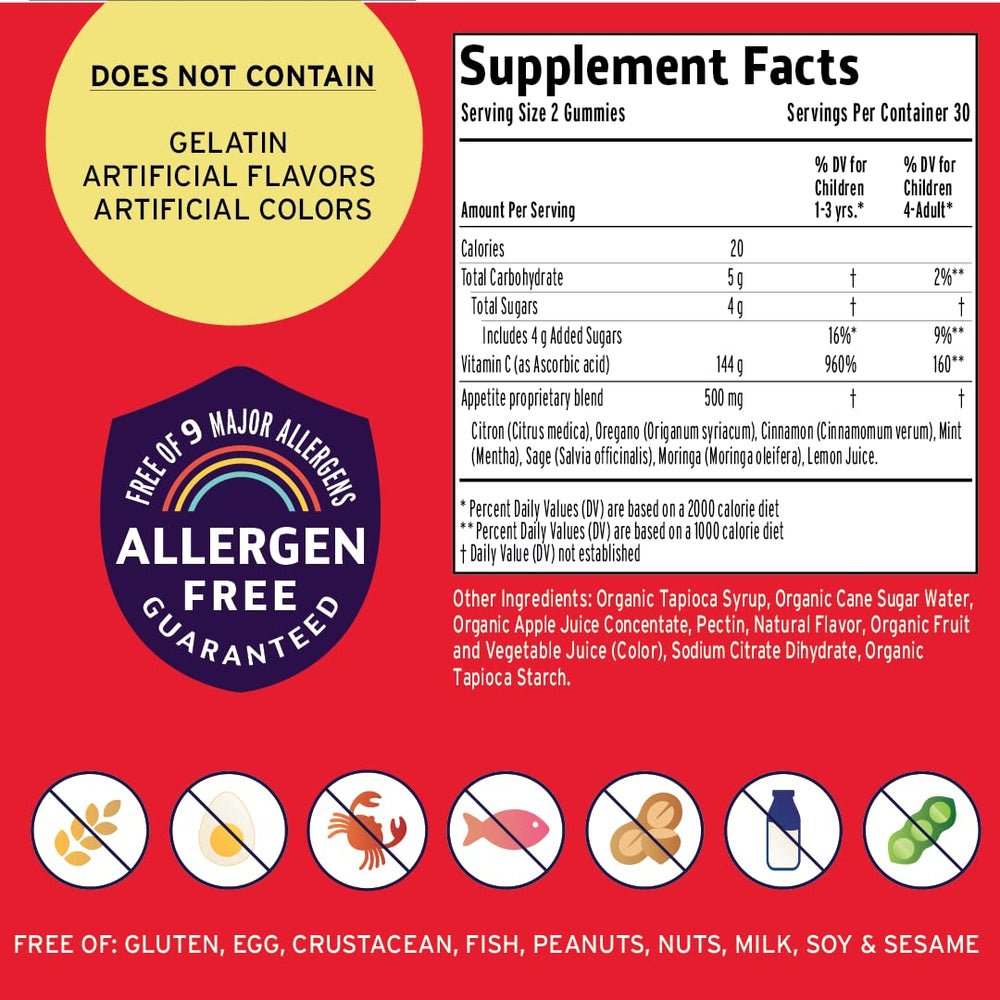 Bottle of Vitamin Friends orange flavor appetite gummies for kids