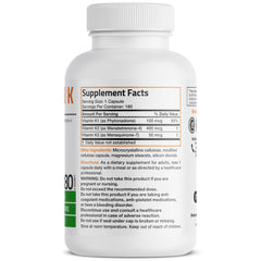 Close-up of the label showing K1, K2 MK4, and MK7