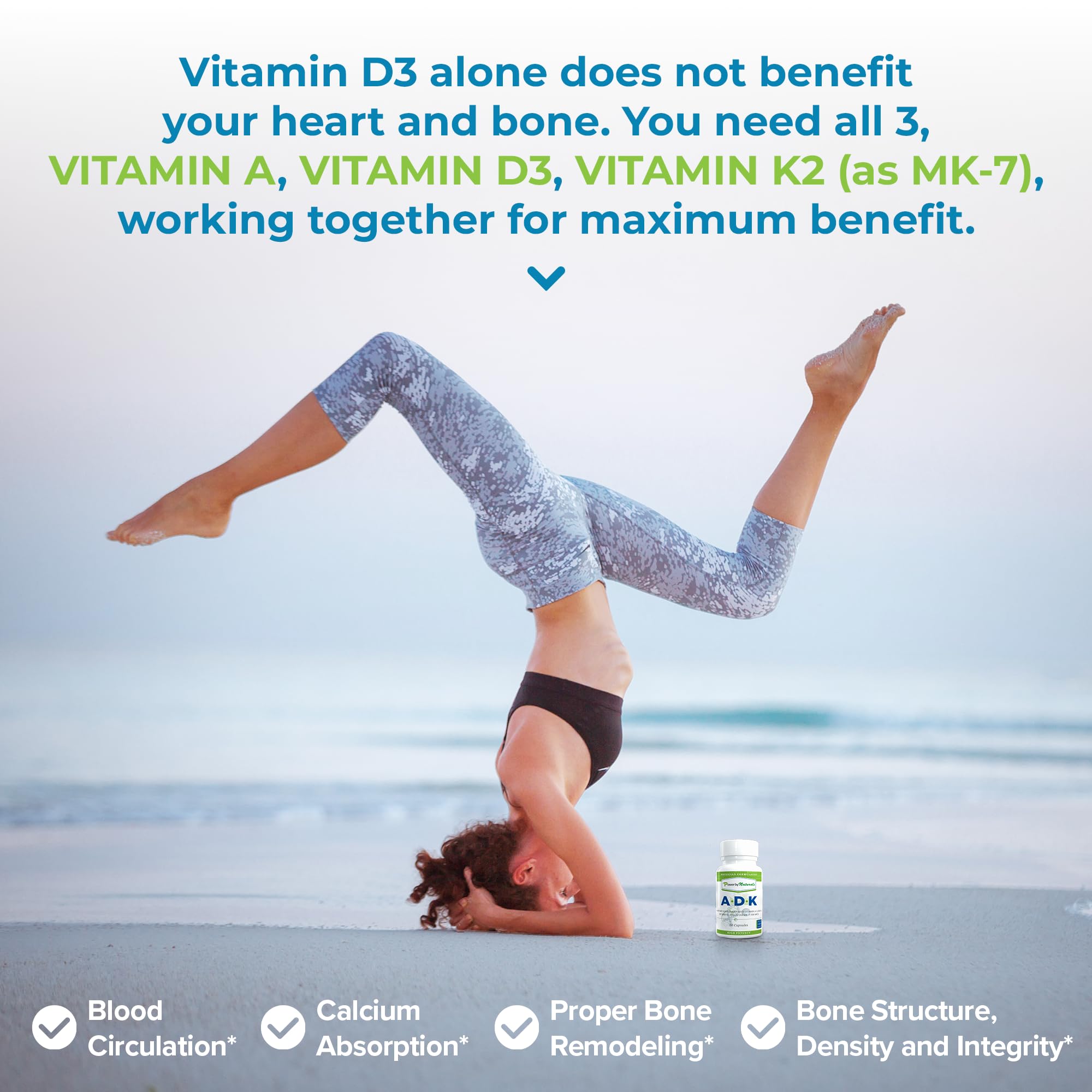 Vitamin K2 MK7 is the bioavailable form in the ADK blend.