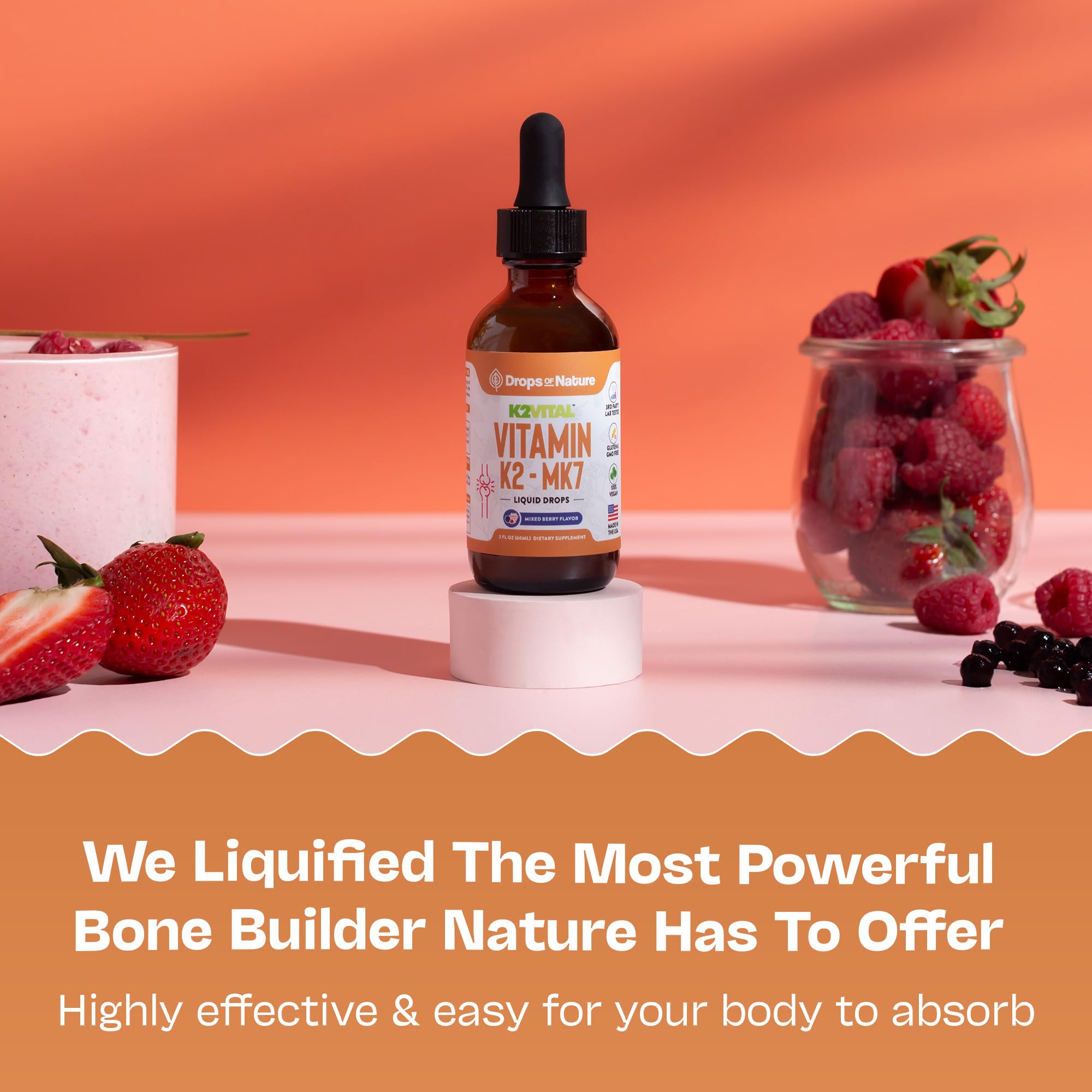 Infographic highlighting benefits: bone health and cardiovascular support