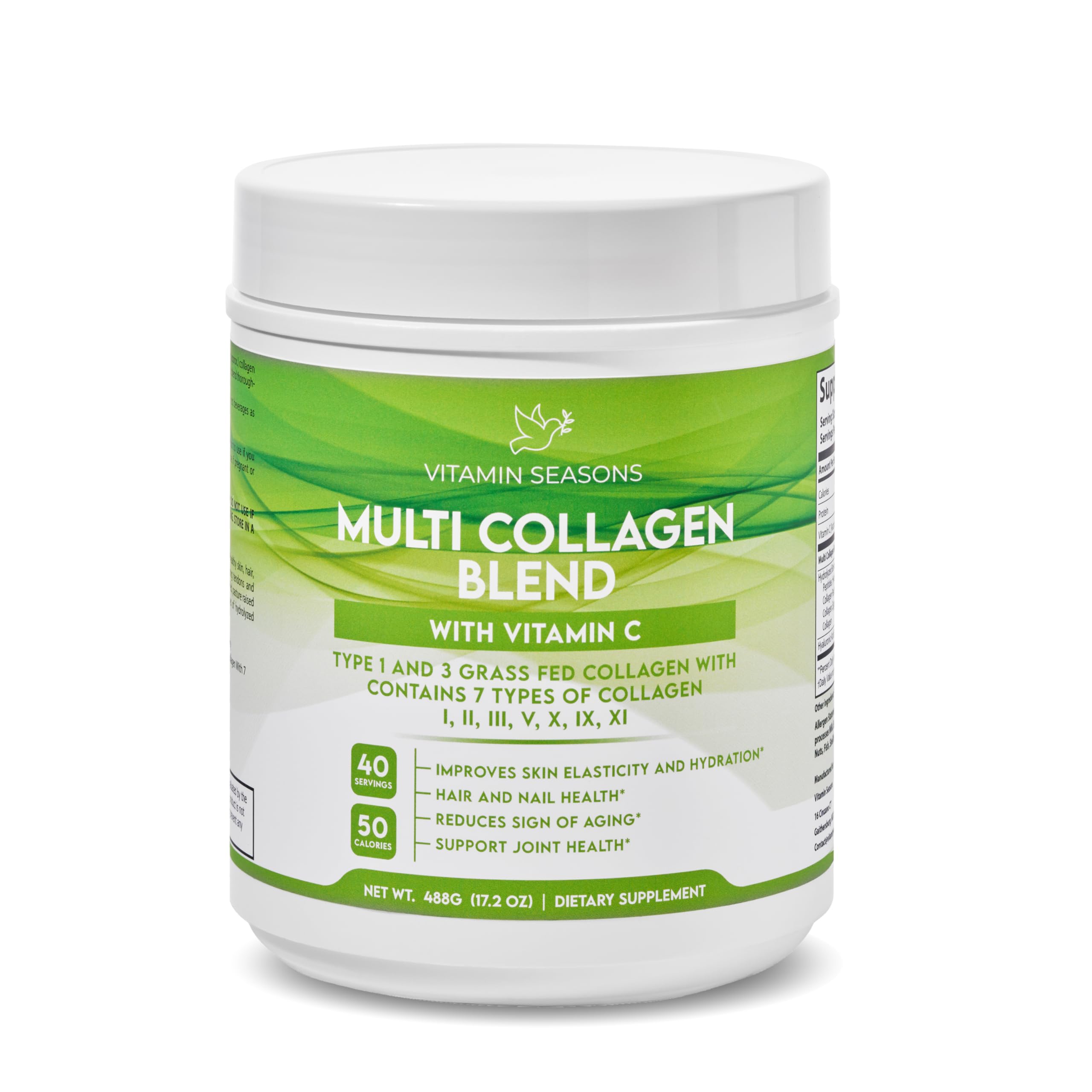 VITAMIN SEASONS Multi Collagen Blend 488g jar – front view