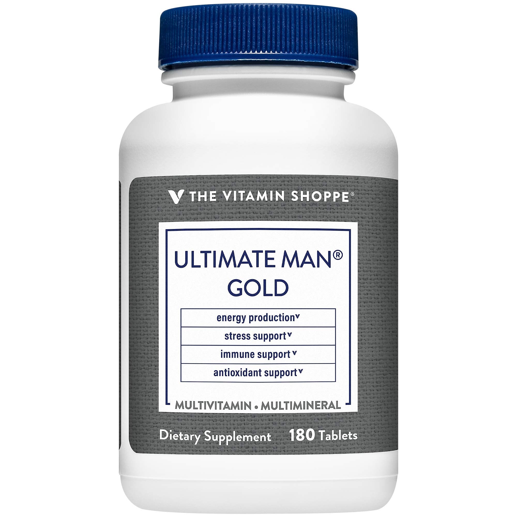 The Vitamin Shoppe Ultimate Man Multivitamin bottle with 180 tablets