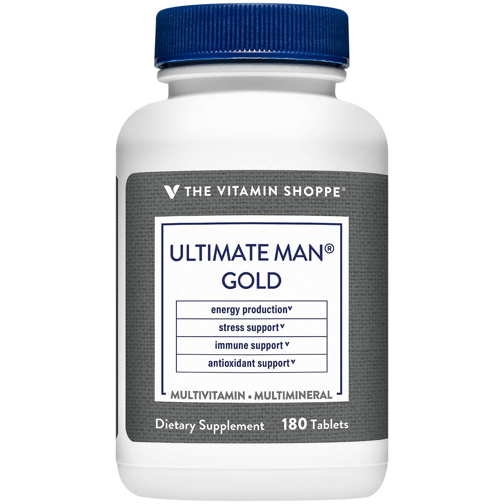 The Vitamin Shoppe Ultimate Man Multivitamin bottle with 180 tablets