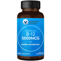 Vitamin World B-12 5000 mcg Sublingual microlozenges bottle label