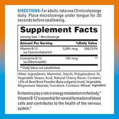 Close-up of Vitamin World B-12 Sublingual microlozenges