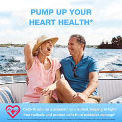 Label showing CoQ10 200 mg and gluten-free information