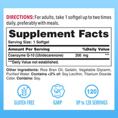 Packaging and label for Vitamin World CoQ10 200 mg softgels