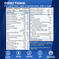 Label of Vitamin World Ultra 360 Men's 50+ Multivitamin