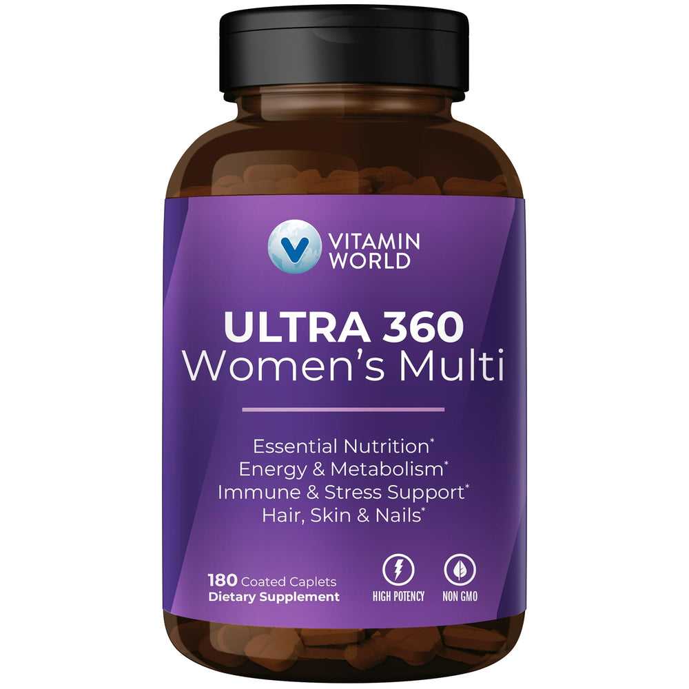 Vitamin World Ultra 360 Women’s Multivitamin bottle with caplets