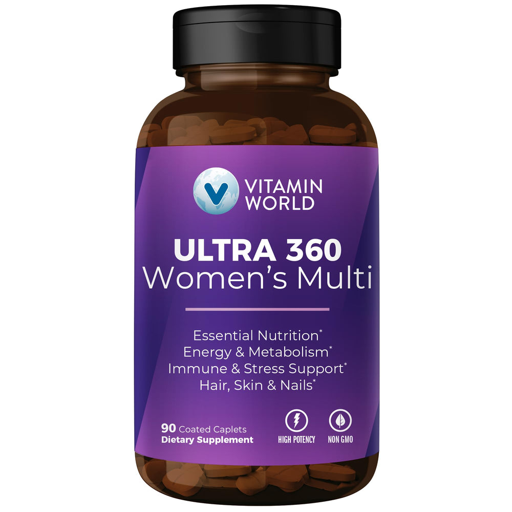 Vitamin World Ultra 360 Women’s Multivitamin bottle with 90 caplets