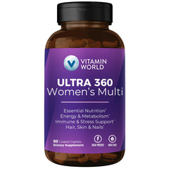Vitamin World Ultra 360 Women’s Multivitamin bottle with 90 caplets