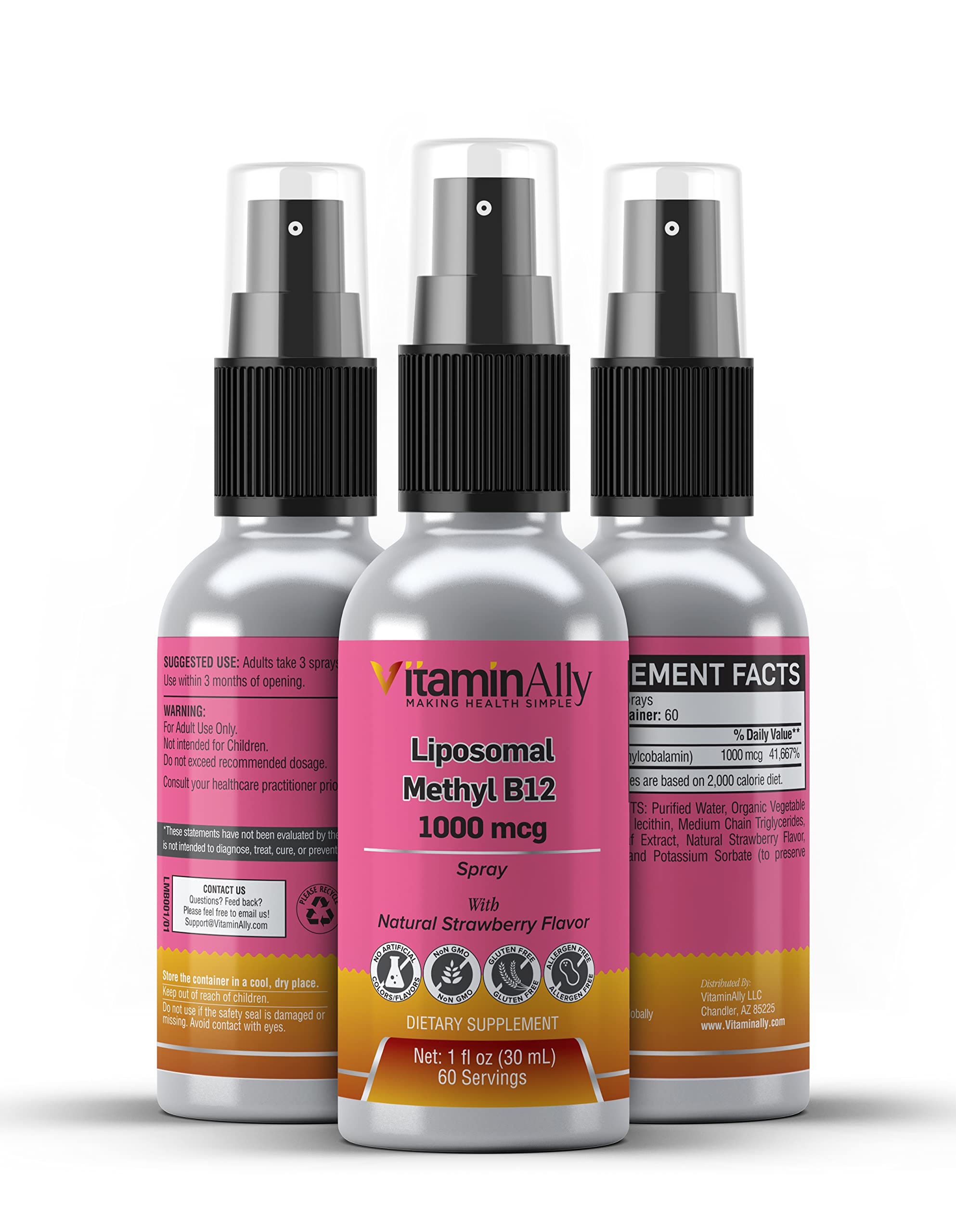 Travel-friendly Vitaminally Liposomal B12 Spray packaging