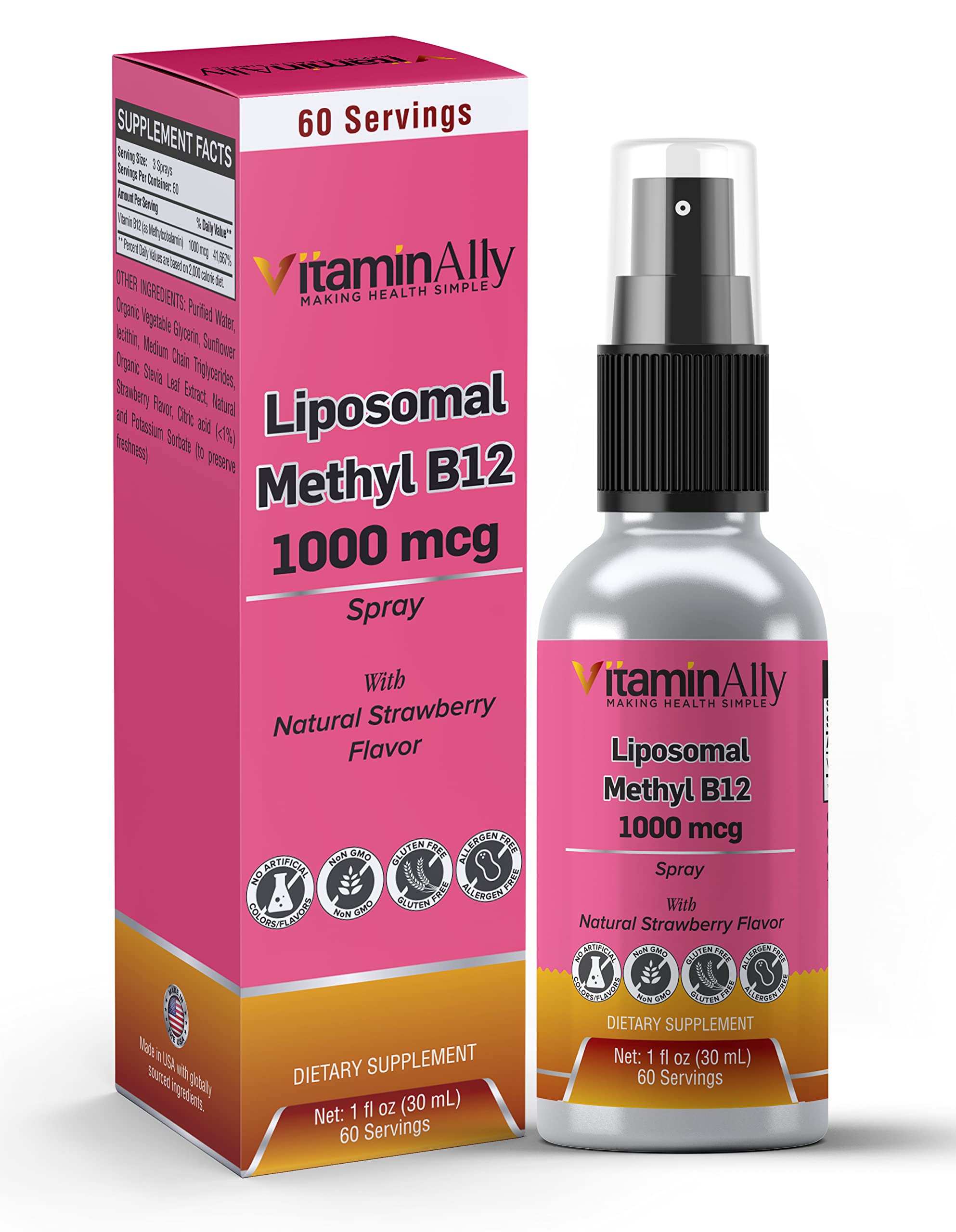 Vitaminally Liposomal Vitamin B12 Spray bottle – front view