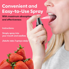 Liposomal B12 spray bottle side view with nozzle