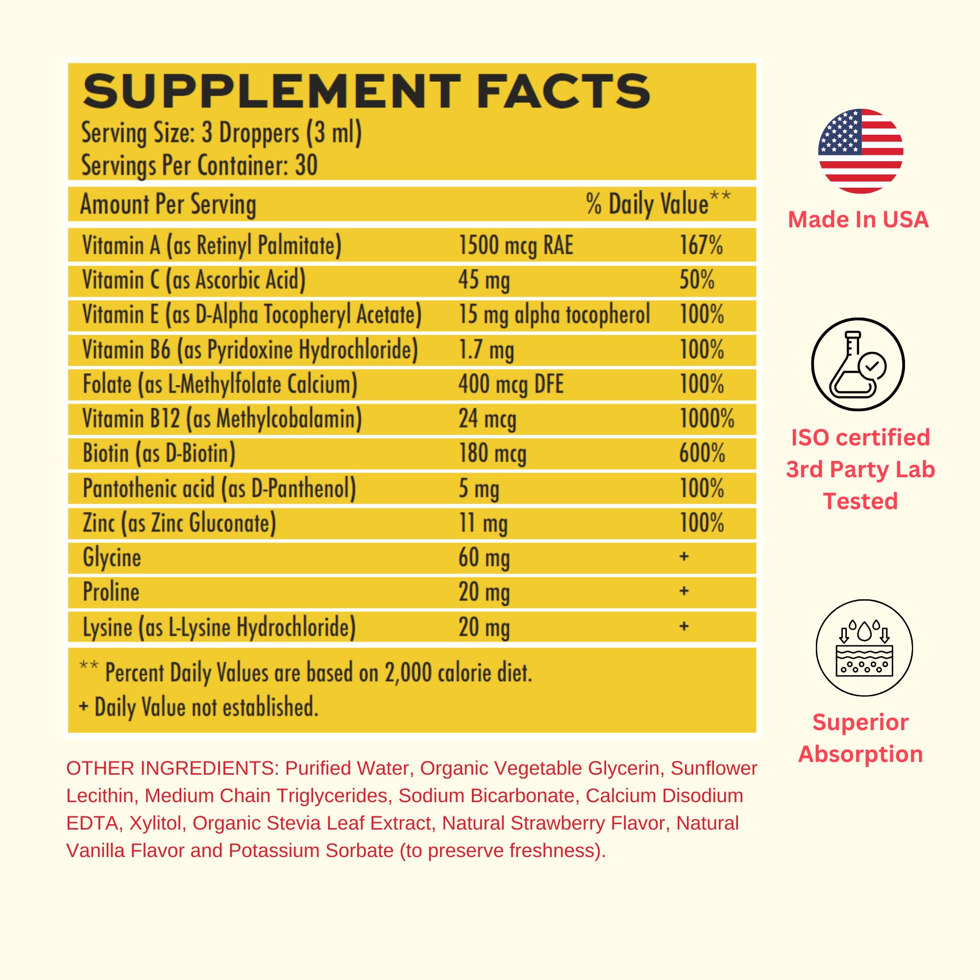Packaging highlighting vegan, non-GMO, gluten-free and sugar-free attributes