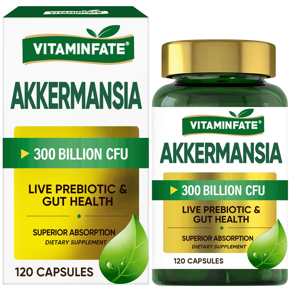 VITAMINFATE GLP-1 probiotic bottle with Akkermansia (300B AFU) – 120 capsules