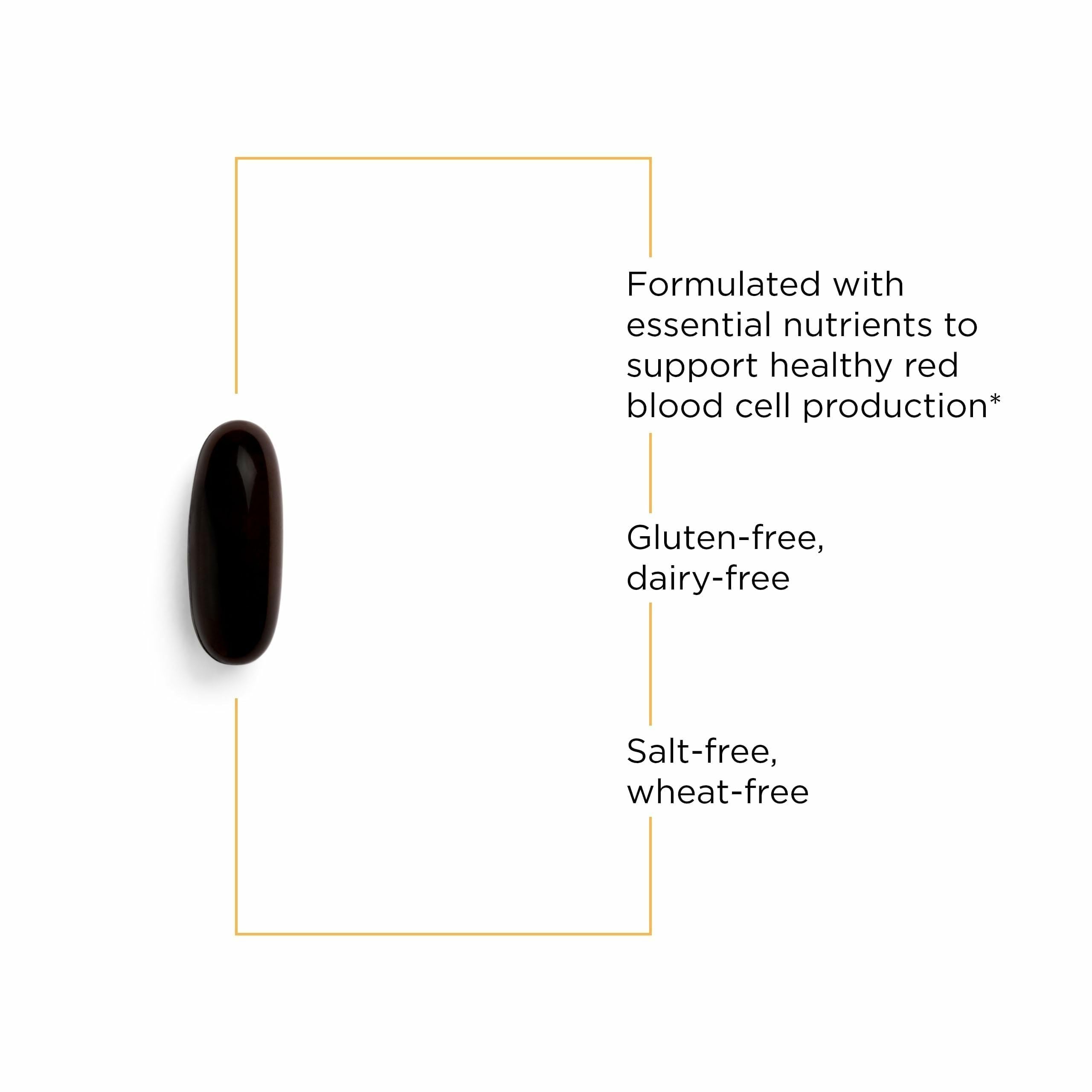 Vitamin C, B12, and folate in iron supplement