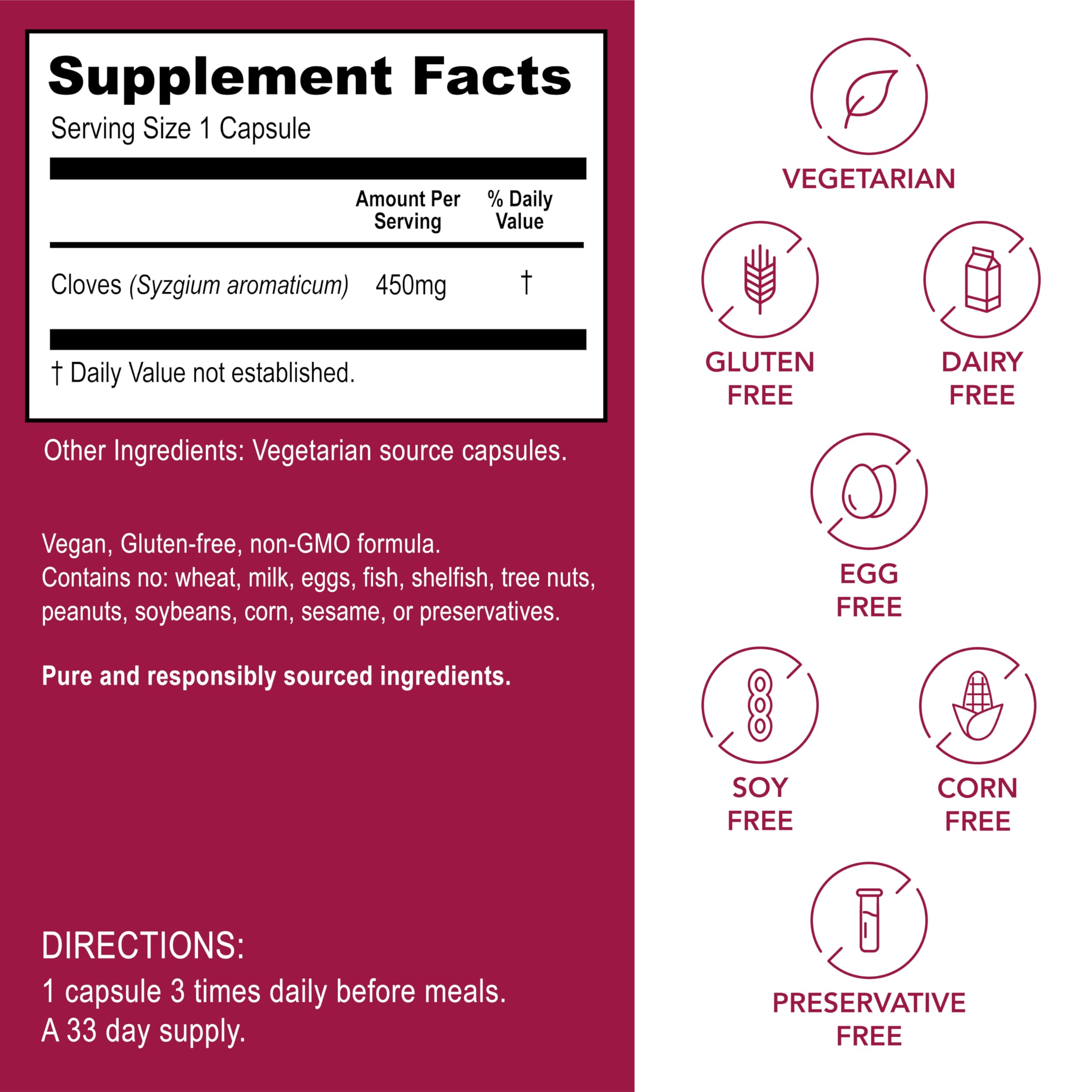 Cloves capsule vitamins and minerals