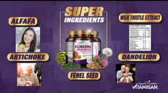 Front label highlighting liver detox cleansing formula for 120 capsules