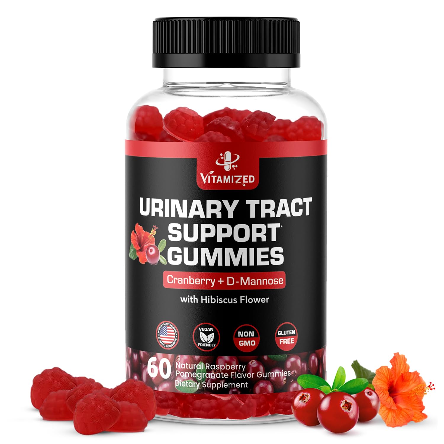 VITAMIZED Cranberry Gummies bottle on white background