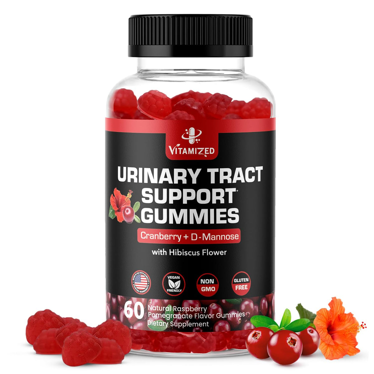 VITAMIZED Cranberry Gummies bottle on white background