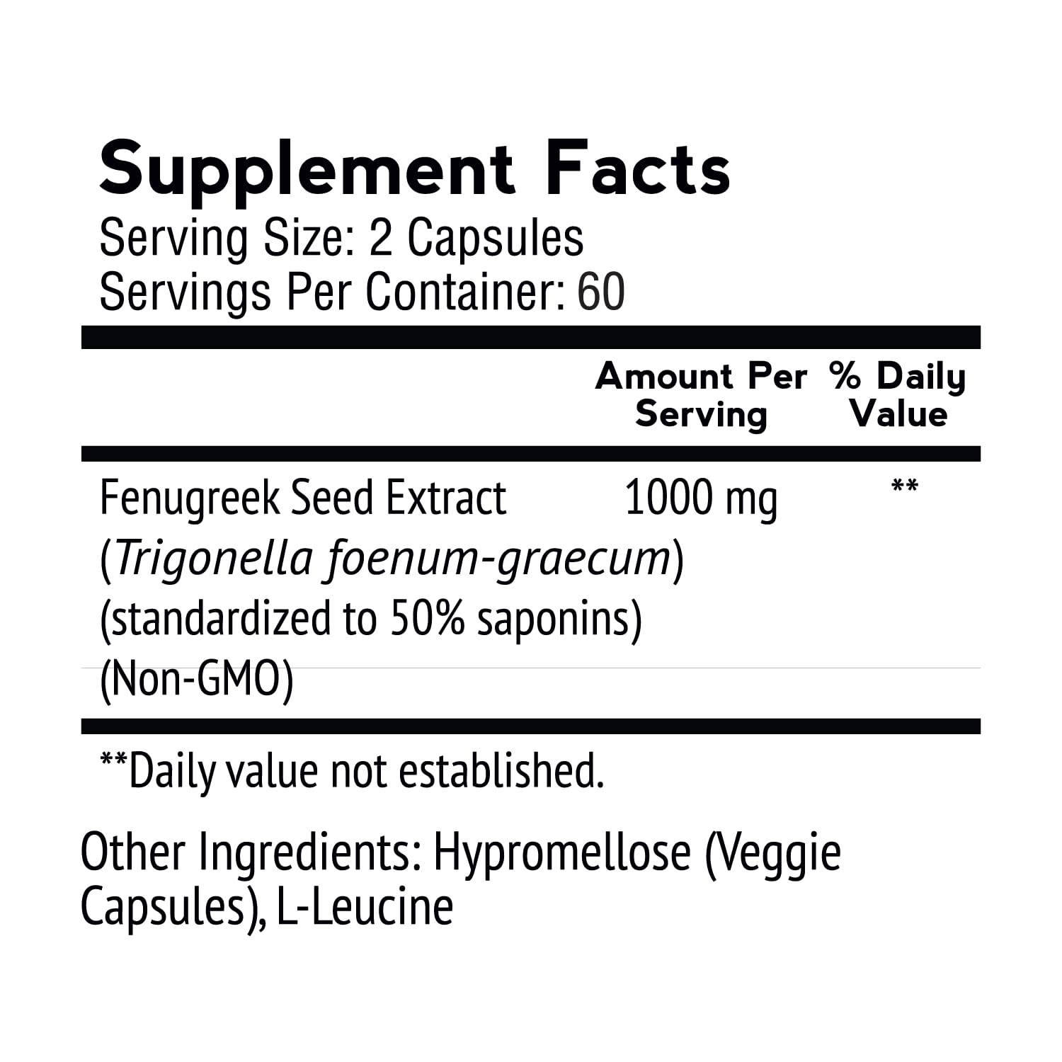 VitaMonk FenuTrax capsules close-up highlighting 50% saponins potency.