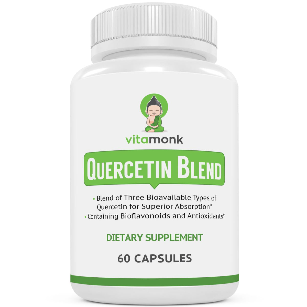 VitaMonk Quercetin Complex bottle showing three bioactive forms