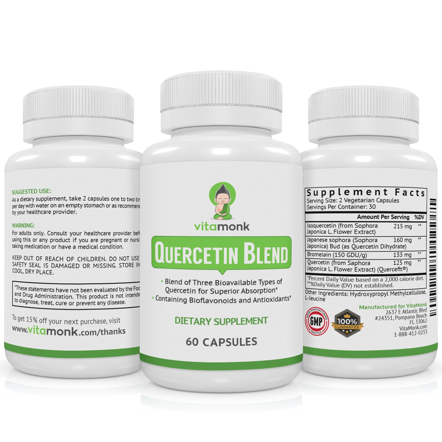 Active lifestyle with VitaMonk Quercetin Complex bottle