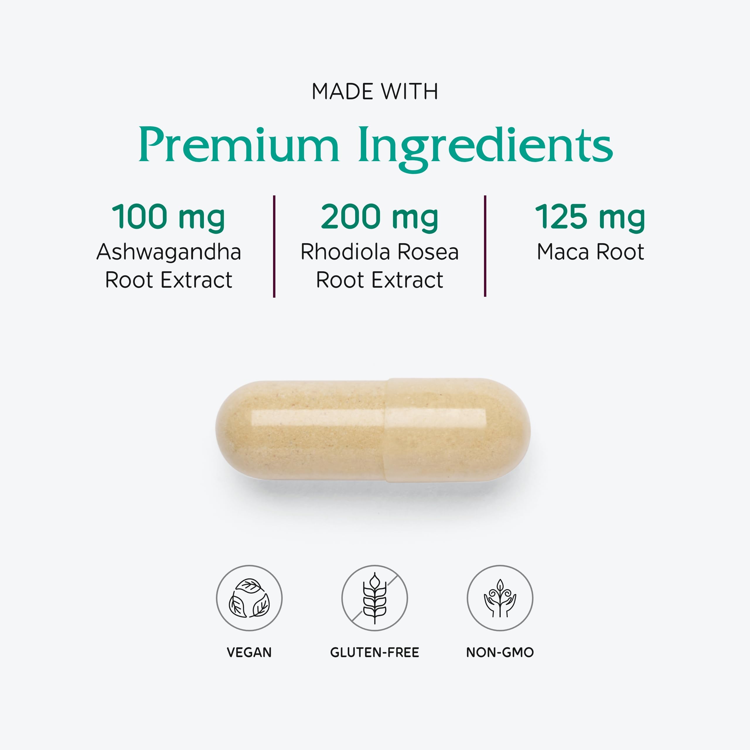 Adaptogenic herbs used in Adrenal Assist: Eleutherococcus, American ginseng, Rhodiola, Ashwagandha