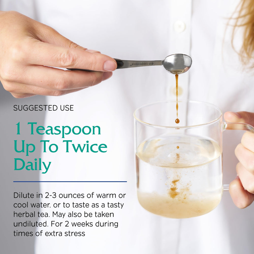 Vitanica Adrenal Tonic bottle in green glass packaging