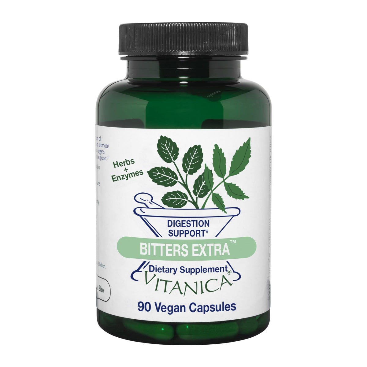 Vitanica Bitters Extra bottle with label on white background