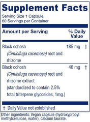 Label of Vitanica Black Cohosh Cimicifuga Extract Plus