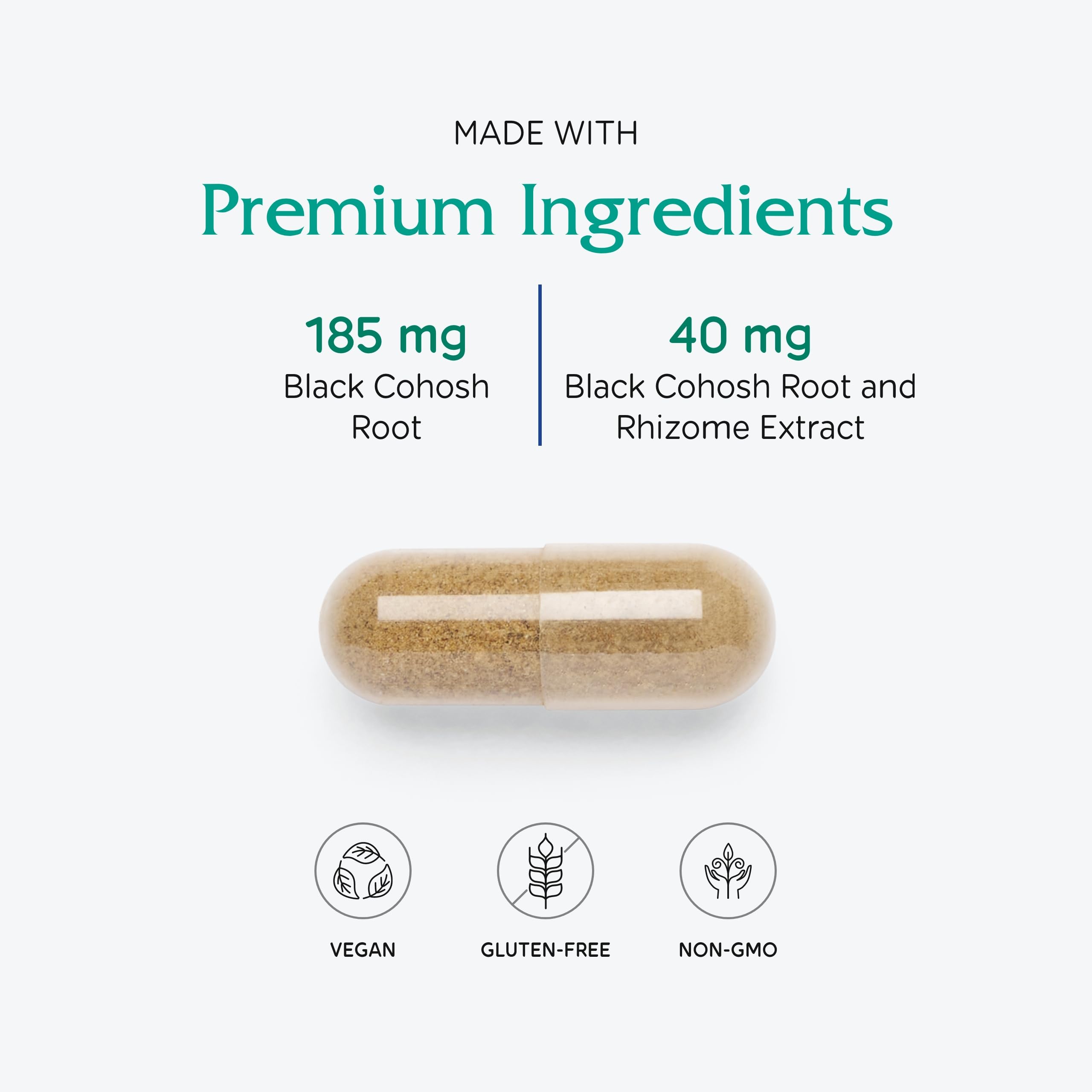 Black cohosh root 185 mg per capsule