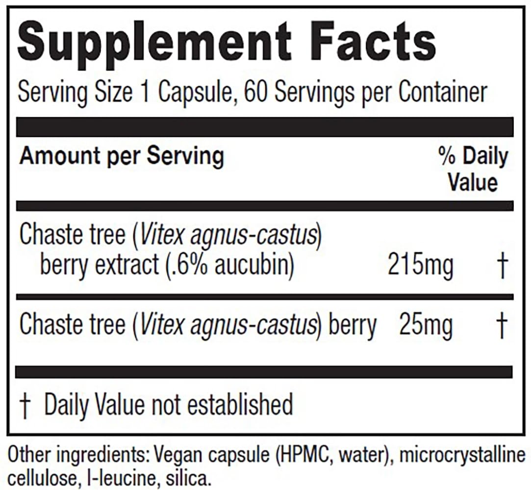 Chaste Tree Berry (Vitex) extract capsules close-up