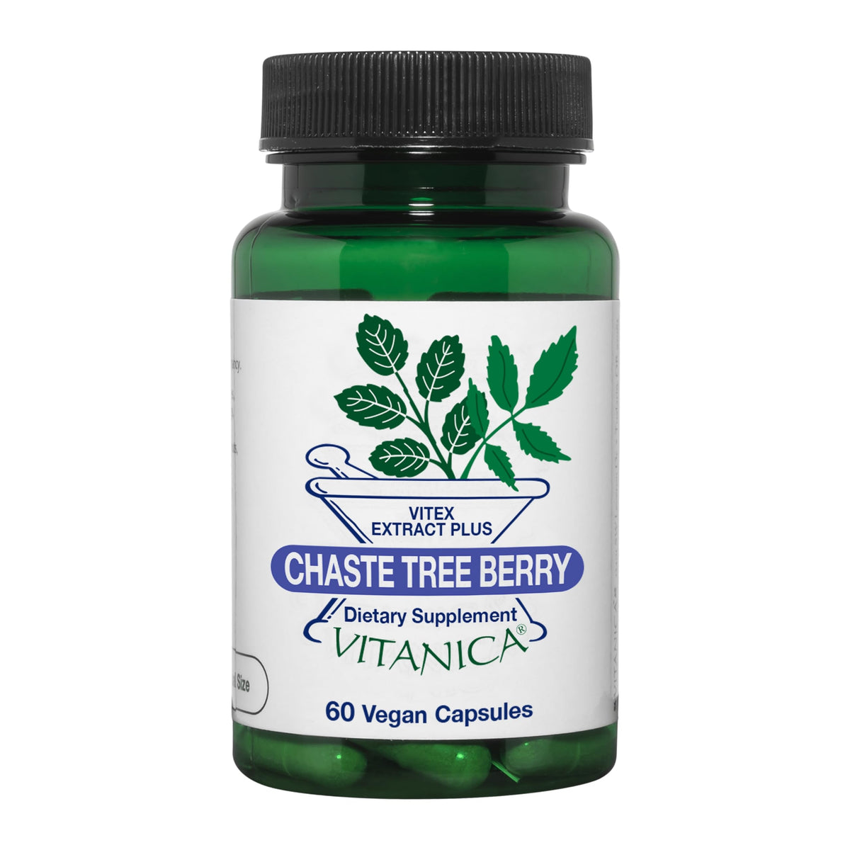 Vitanica Chaste Tree Berry Vitex Extract Plus bottle label