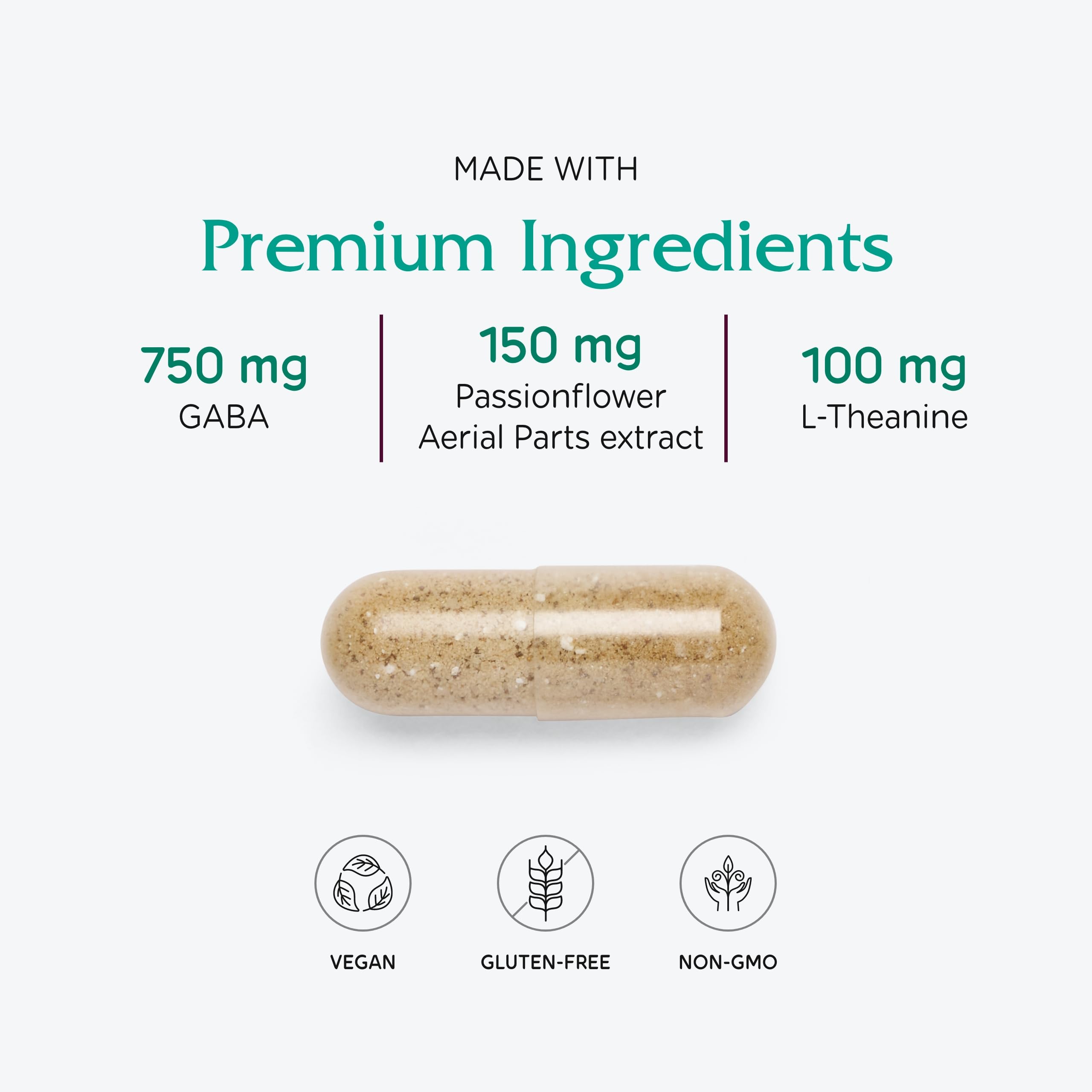 Supplement facts panel for GABA Ease