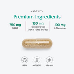 Supplement facts panel for GABA Ease